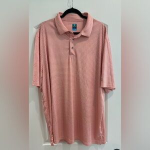 Men's 2XLT Pro Tour Orange Gingham Performance Polo